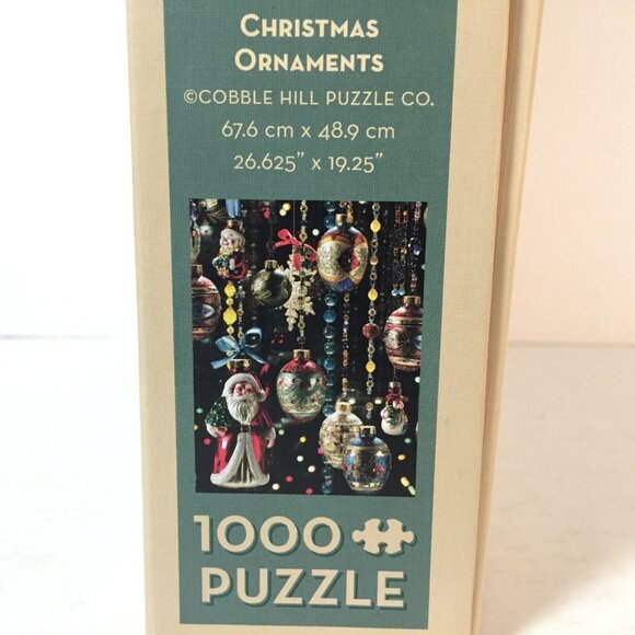 Vintage Christmas Ornaments Decorations 1000 Piece Jigsaw Puzzle Cobble Hill - Picture 4 of 4